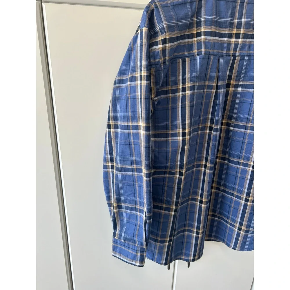 Wrangler‎ Rugged Wear Mens Blue Plaid Button Down Shirt XL RWL41MB